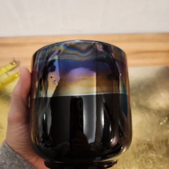 Oil slick glaze black plant pot vessel holder - Picture 4 of 4